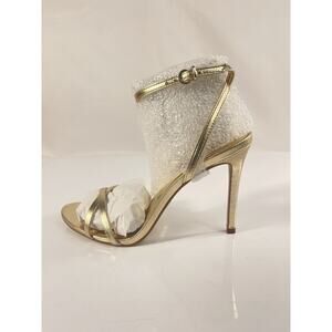 Steve Madden JYPSEY Shoes Womens Size 7.5 Gold Leather Strappy Heel Sandals